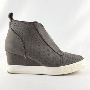 Catherine Malandrino Women’s Sabra Grey Ankle Booties Wedge Side Zipper Size 6.5